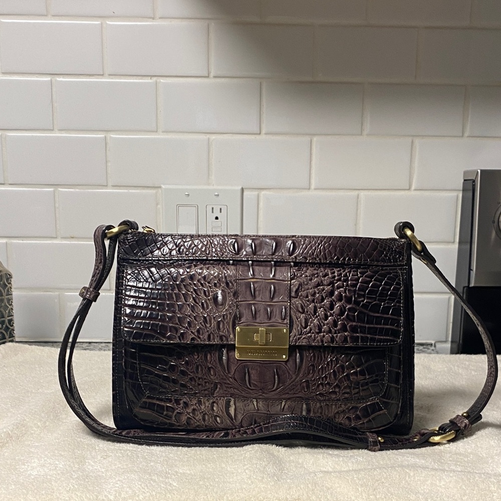 Brahmin Crocodile print shoulder bag